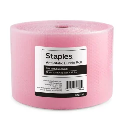 Best Staples 3/16" Antistatic UPS Approved Bubble Roll, Anti-Static, 12" x 175' (4072825)