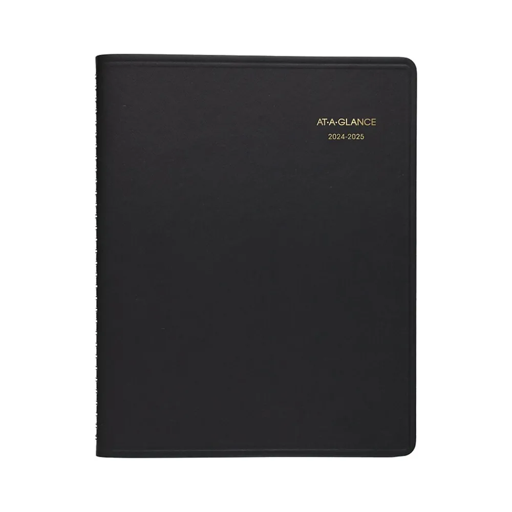 Academic Planners|AT-A-GLANCE 2024-2025 7" x 8.75" Academic Weekly Appointment Book, Faux Leather Cover, Black (70-958-05-25)