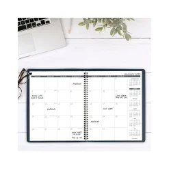 2025 Planners|AT-A-GLANCE 2025 9" x 11" Calendar Year/Monthly Planner, Faux Leather Cover, Navy (70-260-20-25)