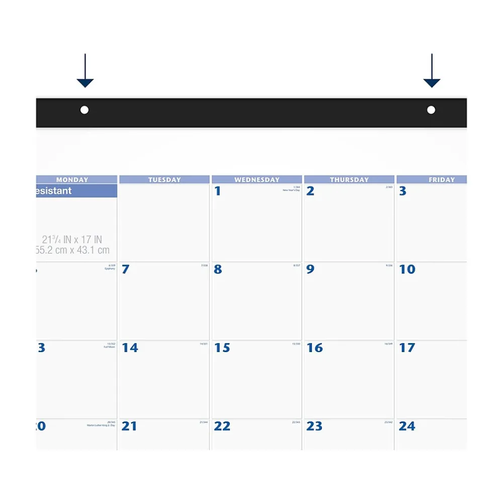 2025 Calendars|AT-A-GLANCE 2025 21.75" x 17" Monthly Desk Pad Calendar, White/Blue (SW200-00-25)