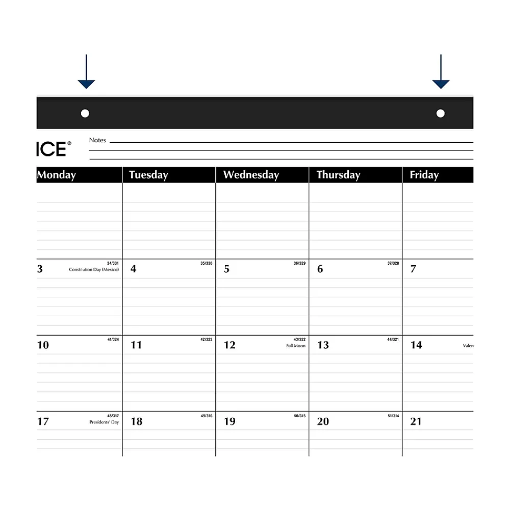 2025 Calendars|AT-A-GLANCE 2025 21.75" x 17" Monthly Desk Pad Calendar, White/Black (SK24-00-25)