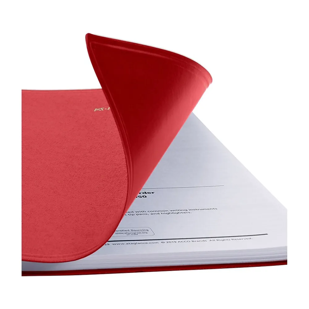 2025 Planners|AT-A-GLANCE 2025 9" x 11" Monthly Planner, Faux Leather Cover, Red (70-250-13-25)