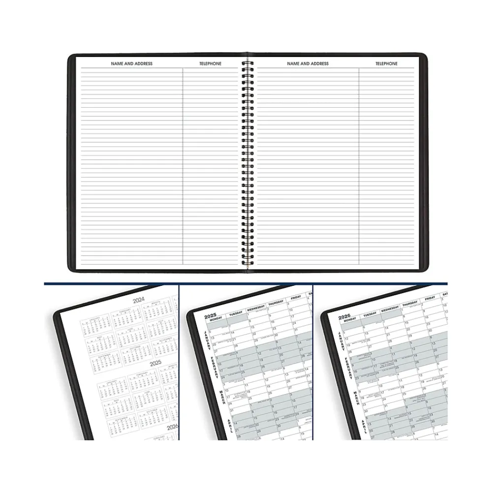 2025 Planners|AT-A-GLANCE 2025 9" x 11" Monthly Planner, Faux Leather Cover, Black (70-260-05-25)