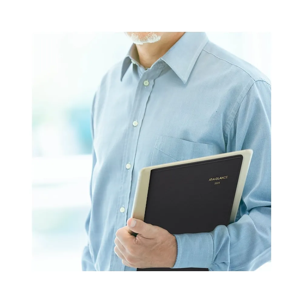 2025 Planners|AT-A-GLANCE 2025 9" x 11" Monthly Planner, Faux Leather Cover, Black (70-260-05-25)