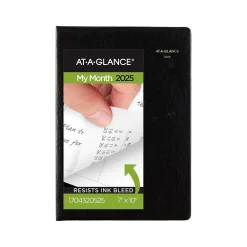 2025 Planners|AT-A-GLANCE 2025 7" x 10" Monthly Planner, Faux Leather Cover, Black (70-432-05-25)