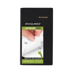 2025 Planners|AT-A-GLANCE 2025 3.5" x 6" Monthly Planner, Faux Leather Cover, Black (70-064-05-25)