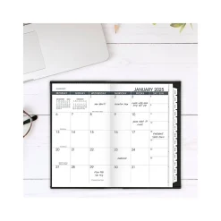 2025 Planners|AT-A-GLANCE 2025 3.5" x 6" Monthly Planner, Faux Leather Cover, Black (70-064-05-25)