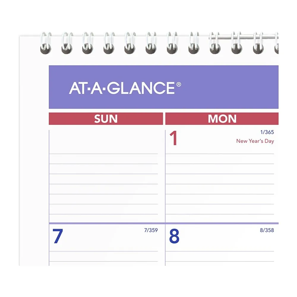 2025 Calendars|AT-A-GLANCE 2025 15" x 12" Monthly Wall Calendar, White/Purple (PM8-28-25)