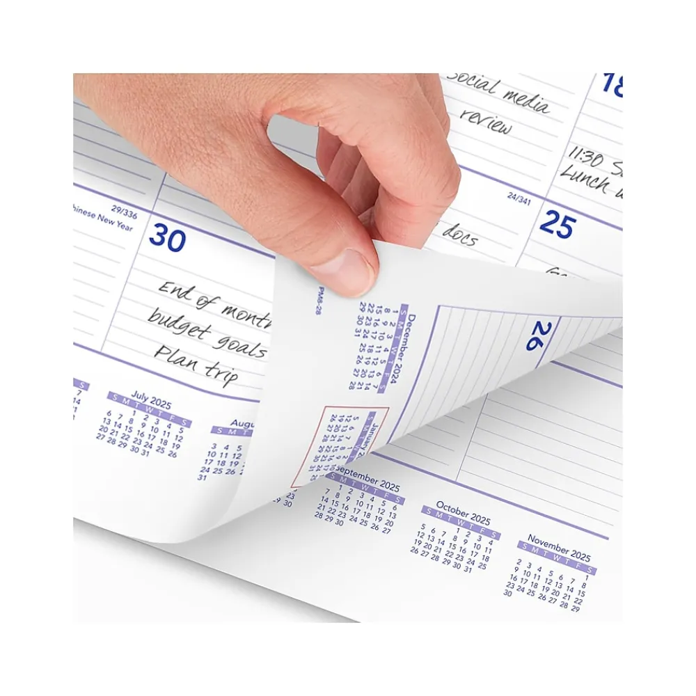 2025 Calendars|AT-A-GLANCE 2025 15" x 12" Monthly Wall Calendar, White/Purple (PM8-28-25)