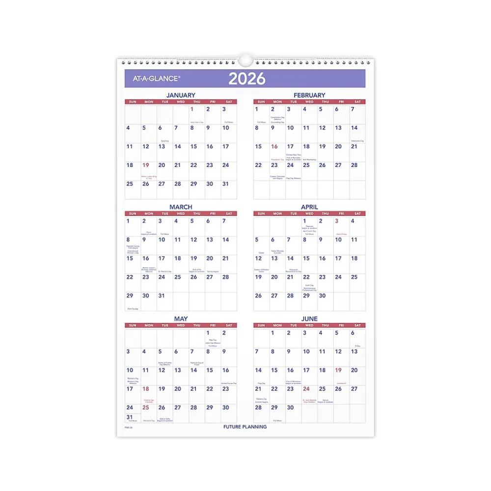2025 Calendars|AT-A-GLANCE 2025 15.5" x 22.75" Three-Month Wall Calendar (PM6-28-25)