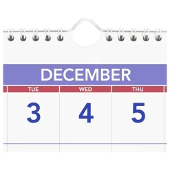 2025 Calendars|AT-A-GLANCE 2025 12" x 27" Three-Month Wall Calendar, White/Purple (PM11-28-25)