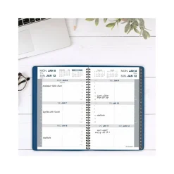 2025 Planners|AT-A-GLANCE 2025 5" x 8" Weekly Appointment Book, Faux Leather Cover, Blue (70-108-20-25)