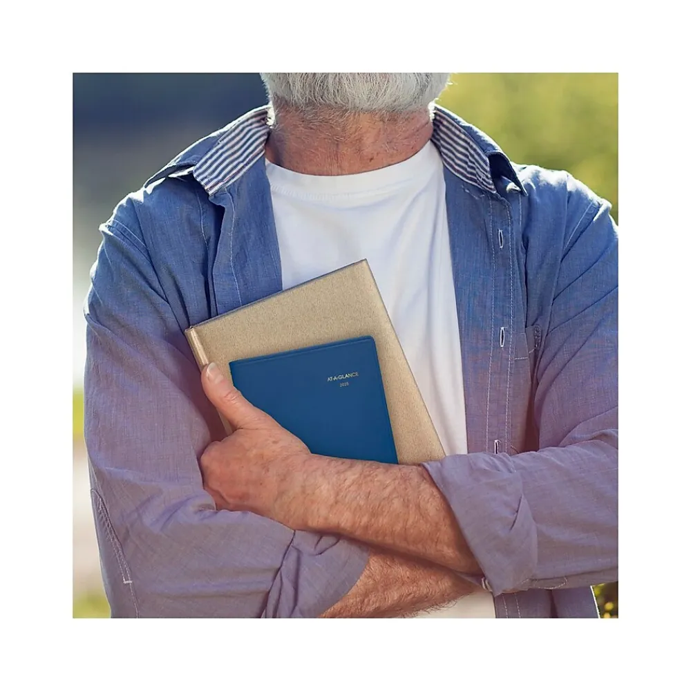 2025 Planners|AT-A-GLANCE 2025 5" x 8" Weekly Appointment Book, Faux Leather Cover, Blue (70-108-20-25)