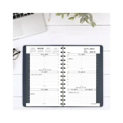 2025 Planners|AT-A-GLANCE 2025 5" x 8" Weekly Appointment Book, Faux Leather Cover, Navy (70-075-20-25)