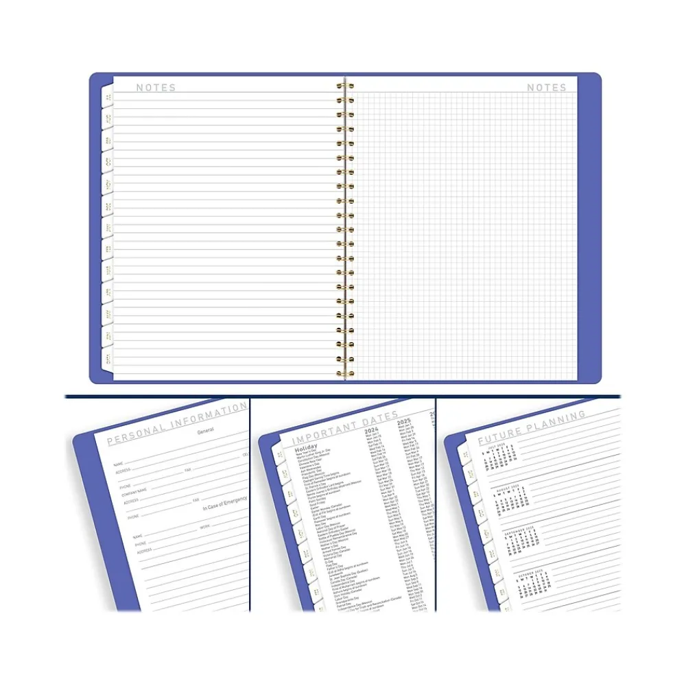 Academic Planners|AT-A-GLANCE 2024-2025 Contemporary 8.25" x 11" Academic Weekly & Monthly Planner, Faux Leather Cover, Purple (70-957X-18-25)