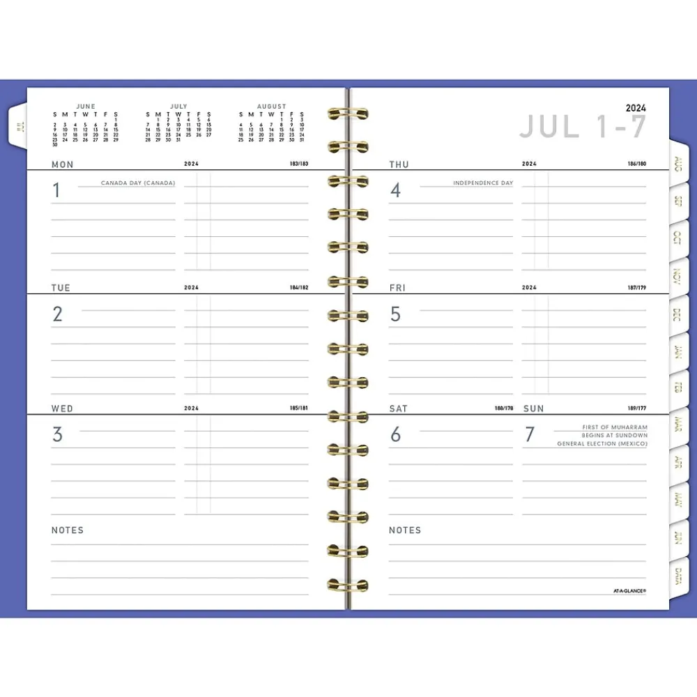 Academic Planners|AT-A-GLANCE 2024-2025 Contemporary 5" x 8" Academic Weekly & Monthly Planner, Purple (70-101X-18-25)