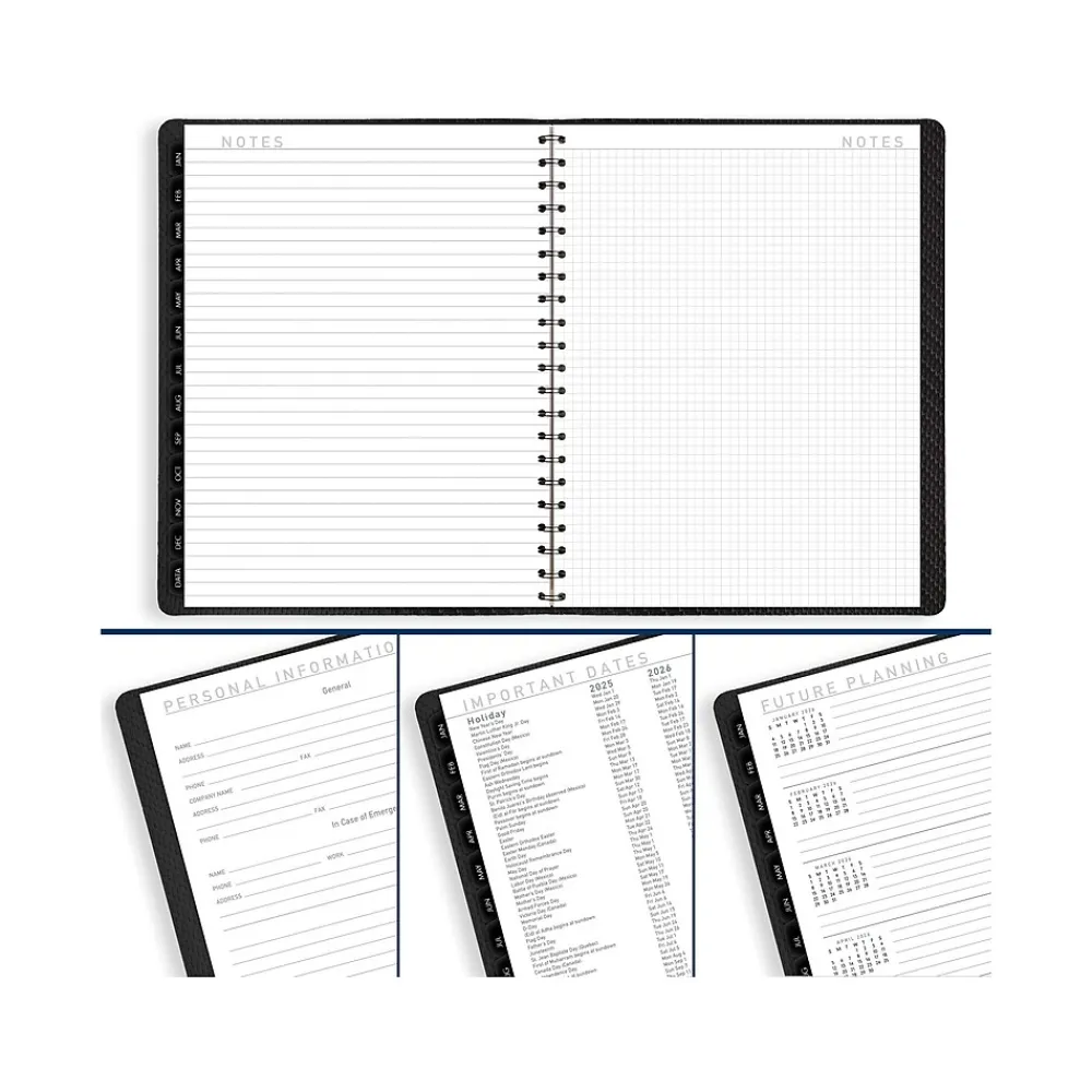 2025 Planners|AT-A-GLANCE 2025 Contemporary 8.25" x 11" Weekly & Monthly Planner, Faux Leather Cover, Charcoal (70-950X-45-25)