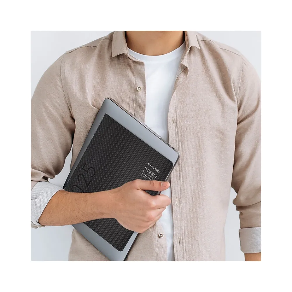 2025 Planners|AT-A-GLANCE 2025 Contemporary 9" x 11" Monthly Planner, Faux Leather Cover, Charcoal (70-260X-45-25)