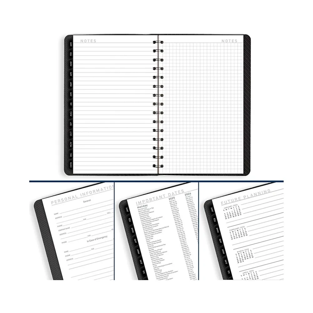 2025 Planners|AT-A-GLANCE 2025 Contemporary 5" x 8" Weekly & Monthly Planner, Faux Leather Cover, Charcoal (70-100X-45-25)