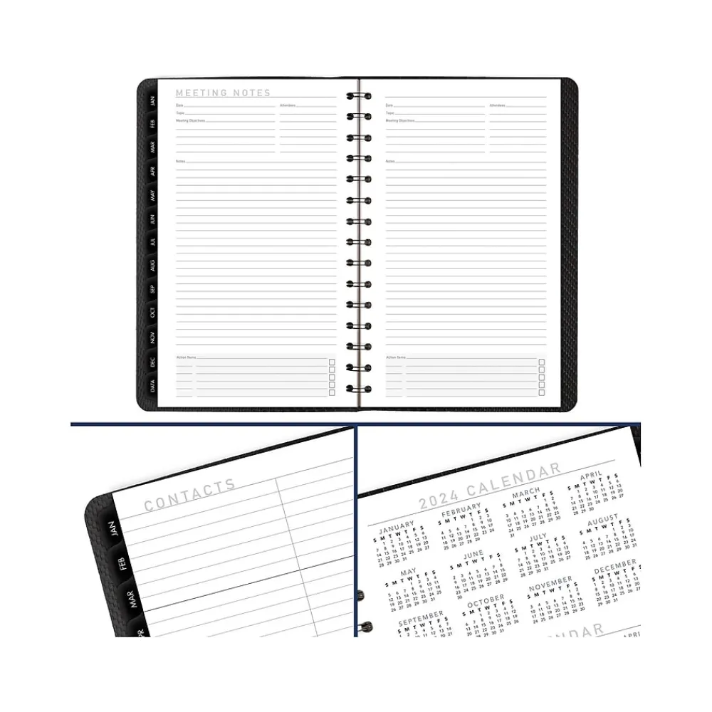 2025 Planners|AT-A-GLANCE 2025 Contemporary 5" x 8" Weekly & Monthly Planner, Faux Leather Cover, Charcoal (70-100X-45-25)