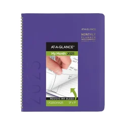 2025 Planners|AT-A-GLANCE 2025 Contemporary 9" x 11" Monthly Planner, Faux Leather Cover, Purple (70-250X-14-25)