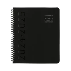 Academic Planners|AT-A-GLANCE 2024-2025 Contemporary Lite 7" x 8.75" Academic Weekly & Monthly Planner, Faux Leather Cover, Black