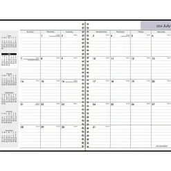 Academic Planners|AT-A-GLANCE 2024-2025 DayMinder 8" x 12" Academic Monthly Planner, Faux Leather Cover, Black (AY2-00-25)