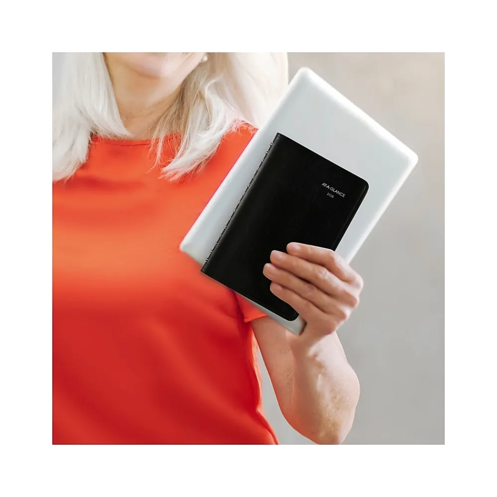 2025 Planners|AT-A-GLANCE 2025 DayMinder 5" x 8" Daily Planner, Faux Leather Cover, Black (SK46-00-25)