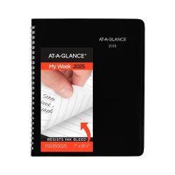 2025 Planners|AT-A-GLANCE 2025 DayMinder 7" x 8.75" Weekly Planner, Faux Leather Cover, Black (G535-00-25)
