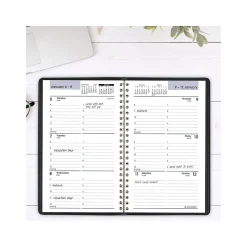2025 Planners|AT-A-GLANCE 2025 DayMinder 5" x 8" Weekly Appointment Book, Faux Leather Cover, Black (G200-00-25)