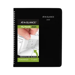 2025 Planners|AT-A-GLANCE 2025 DayMinder 7" x 8.75" Monthly Planner, Faux Leather Cover, Black (G400-00-25)