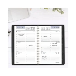 2025 Planners|AT-A-GLANCE 2025 DayMinder 5" x 8" Weekly Appointment Book, Faux Leather Cover, Black (G210-00-25)