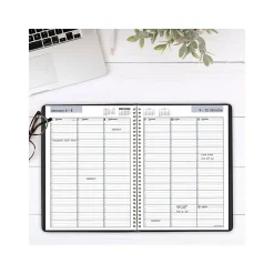 2025 Planners|AT-A-GLANCE 2025 DayMinder 8" x 11" Weekly Appointment Book, Faux Leather Cover, Black (G520-00-25)