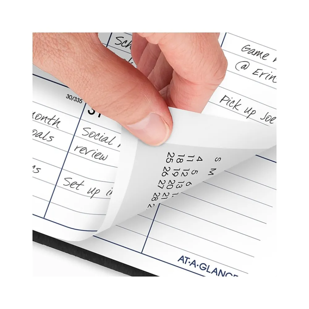 2025 Planners|AT-A-GLANCE 2025 DayMinder 8" x 12" Monthly Planner, Faux Leather Cover, Black (G470-00-25)