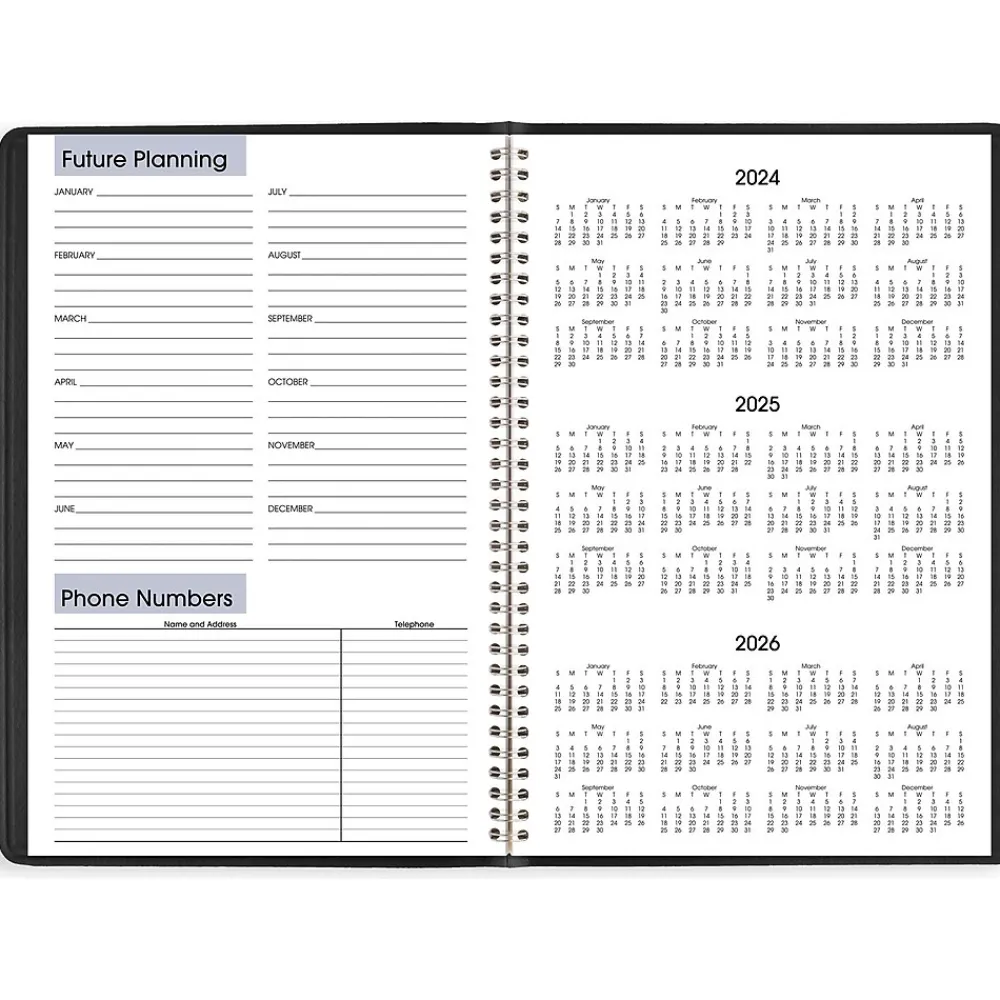 2025 Planners|AT-A-GLANCE 2025 DayMinder 8" x 12" Monthly Planner, Faux Leather Cover, Black (G470-00-25)