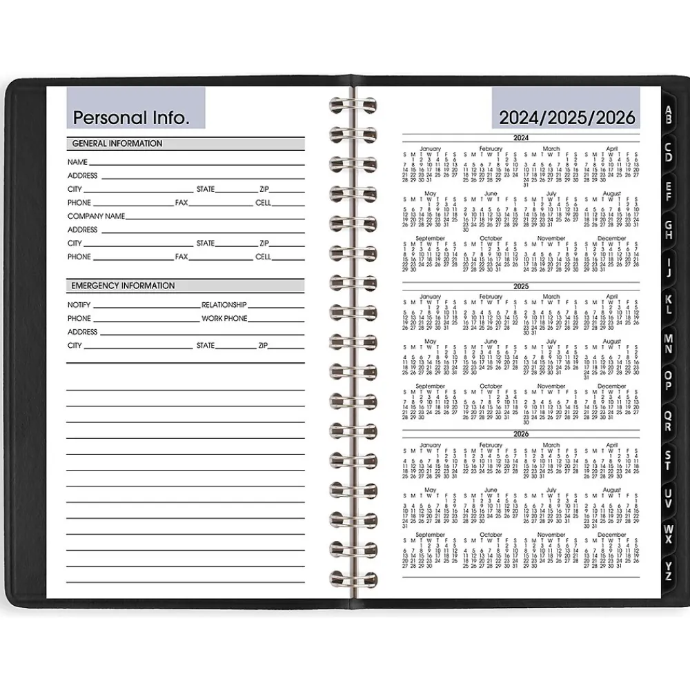 2025 Planners|AT-A-GLANCE 2025 DayMinder 3.5" x 6" Weekly Appointment Book Planner, Faux Leather Cover, Black (G250-00-25)