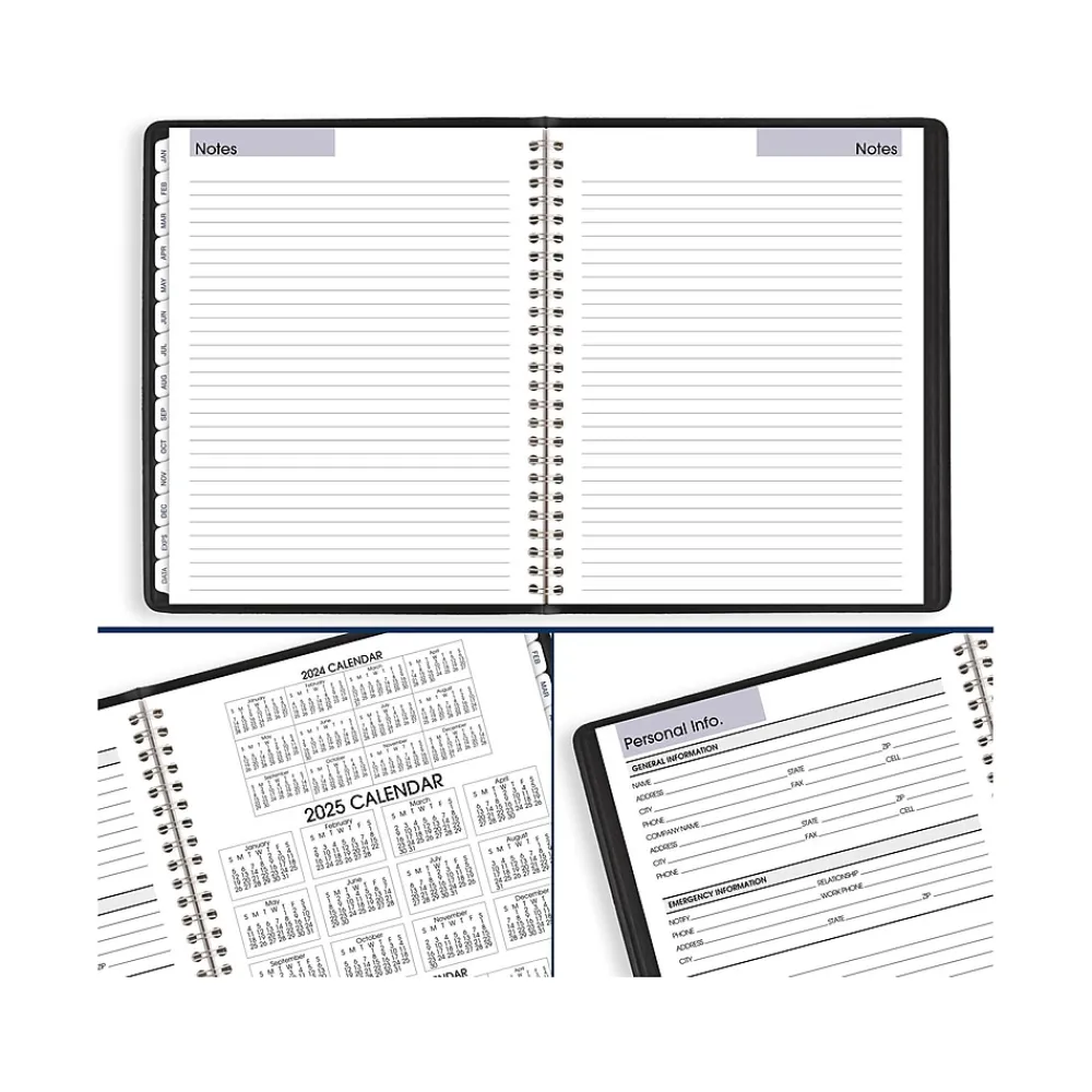 2025 Planners|AT-A-GLANCE 2025 DayMinder Executive 7" x 8.75" Weekly & Monthly Planner, Faux Leather Cover, Black (G545-00-25)