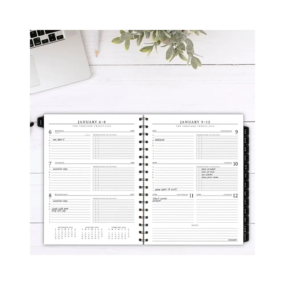 Calendars & Planners Refills|AT-A-GLANCE 2025 Executive 8.75" x 6.5" Weekly & Monthly Appointment Book Refill, White/Black (70-908-10-25)