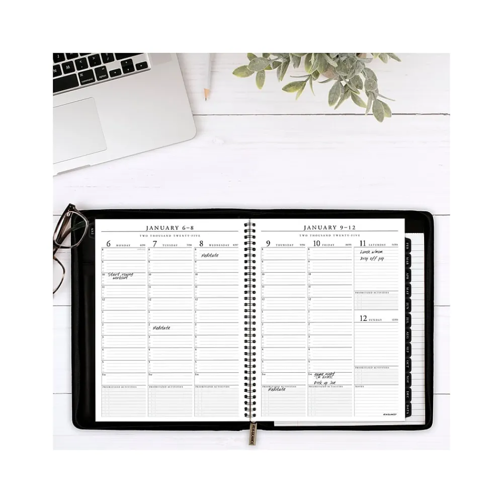 2025 Planners|AT-A-GLANCE 2025 Executive 8.25" x 11" Weekly & Monthly Appointment Book, Faux Leather Cover, Black (70-NX81-05-25)
