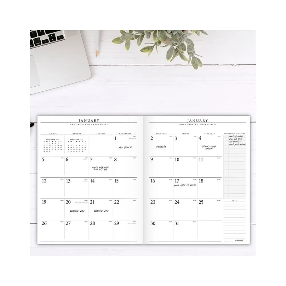 Calendars & Planners Refills|AT-A-GLANCE 2025 Executive 11" x 9" Monthly Padfolio Refill, White/Black (70-909-10-25)