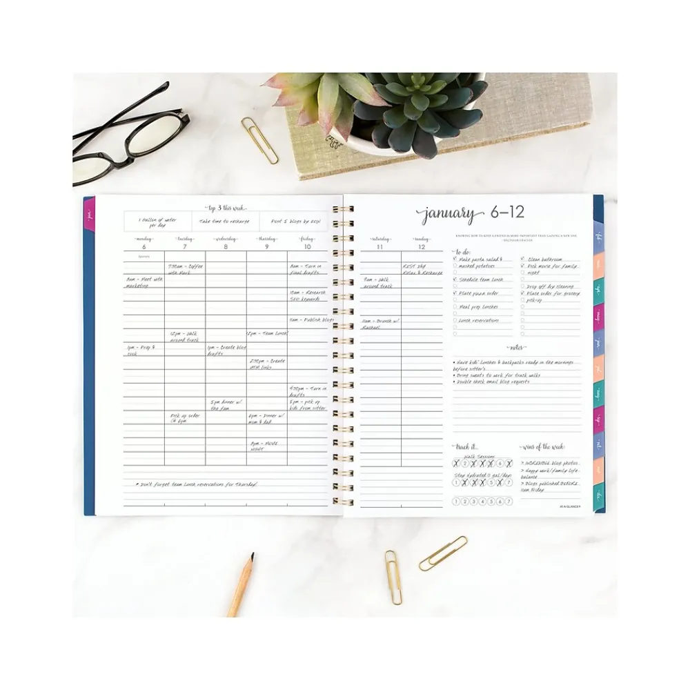 2025 Planners|AT-A-GLANCE 2025 Harmony 8.5" x 11" Weekly & Monthly Planner, Poly Cover, Denim (1099-905-20-25)