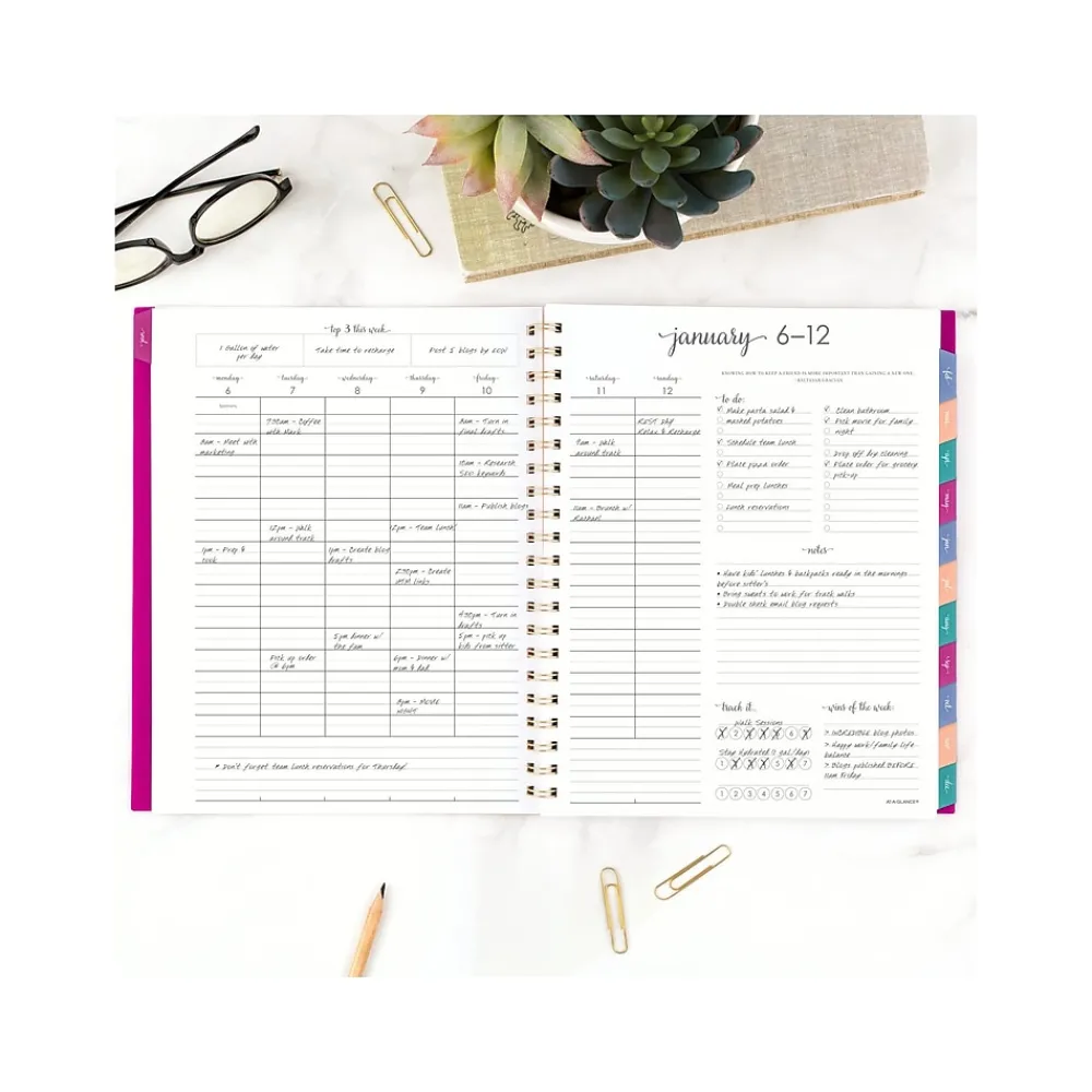 2025 Planners|AT-A-GLANCE 2025 Harmony 8.5" x 11" Weekly & Monthly Planner, Poly Cover, Beetroot (1099-905-56-25)