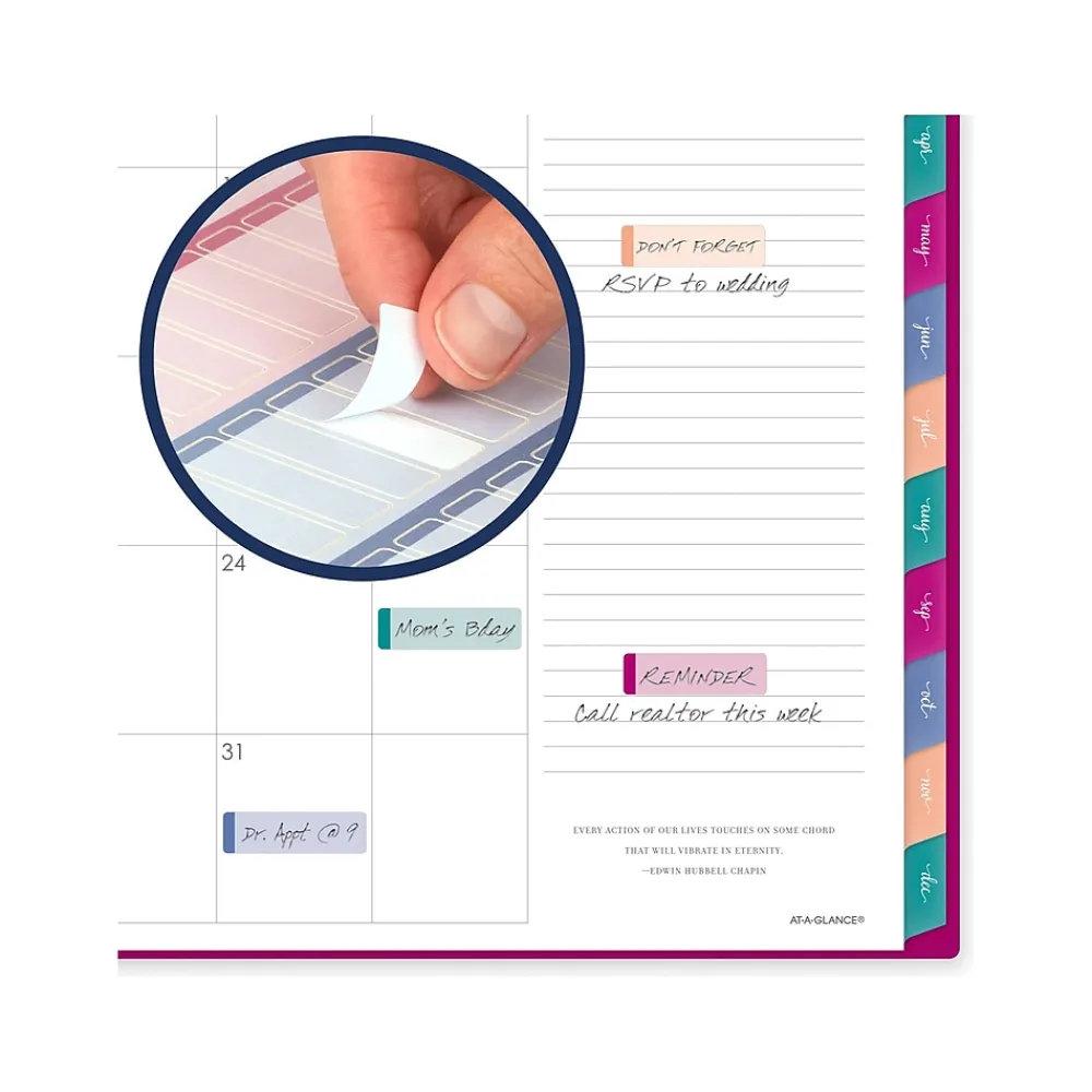 2025 Planners|AT-A-GLANCE 2025 Harmony 8.5" x 11" Weekly & Monthly Planner, Poly Cover, Beetroot (1099-905-56-25)