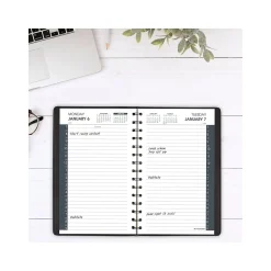 2025 Planners|AT-A-GLANCE 2025 My Day 5" x 8" Daily Appointment Book, Faux Leather Cover Black (70-207-05-25)