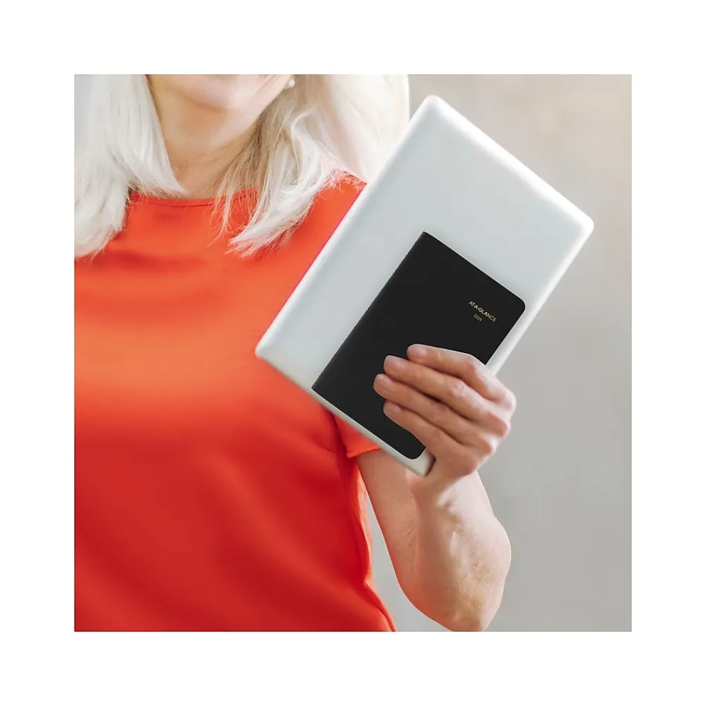 2025 Planners|AT-A-GLANCE 2025 My Day 5" x 8" Daily Appointment Book, Faux Leather Cover Black (70-207-05-25)