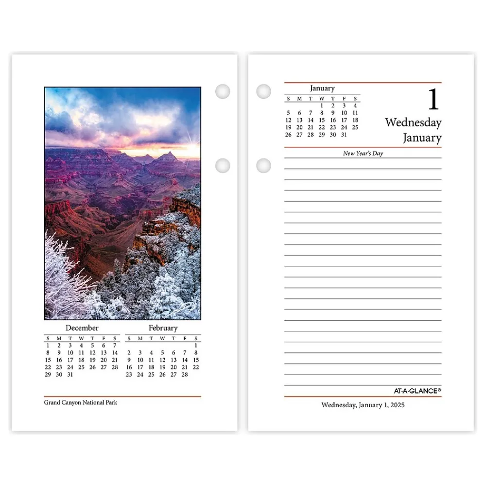 Calendars & Planners Refills|AT-A-GLANCE 2025 Photographic 6" x 3.5" Desk Calendar Refill, Multicolor (E417-50-25)