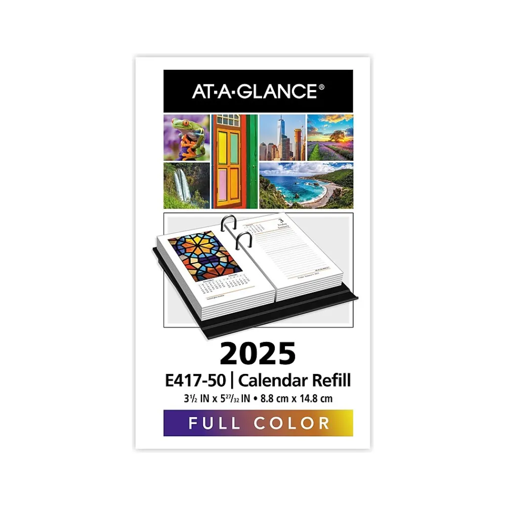 Calendars & Planners Refills|AT-A-GLANCE 2025 Photographic 6" x 3.5" Desk Calendar Refill, Multicolor (E417-50-25)