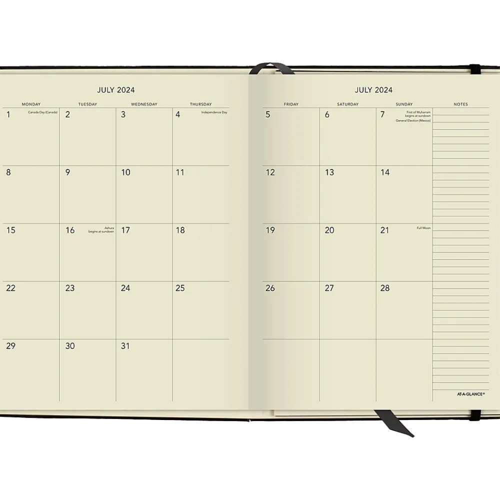 Academic Planners|AT-A-GLANCE 2024-2025 Plan. Write. Remember. 7.5" x 10" Academic Weekly & Monthly Appointment Book, Paperboard Cover, Black