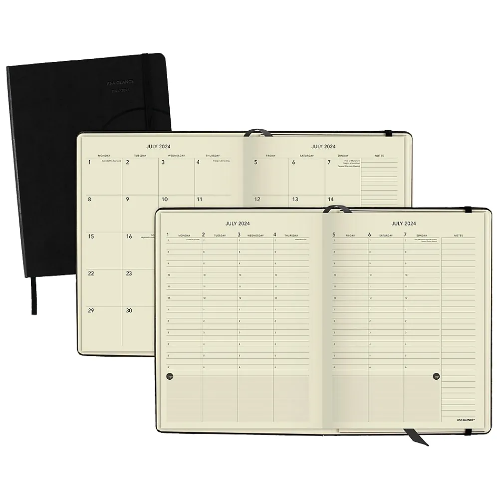 Academic Planners|AT-A-GLANCE 2024-2025 Plan. Write. Remember. 7.5" x 10" Academic Weekly & Monthly Appointment Book, Paperboard Cover, Black