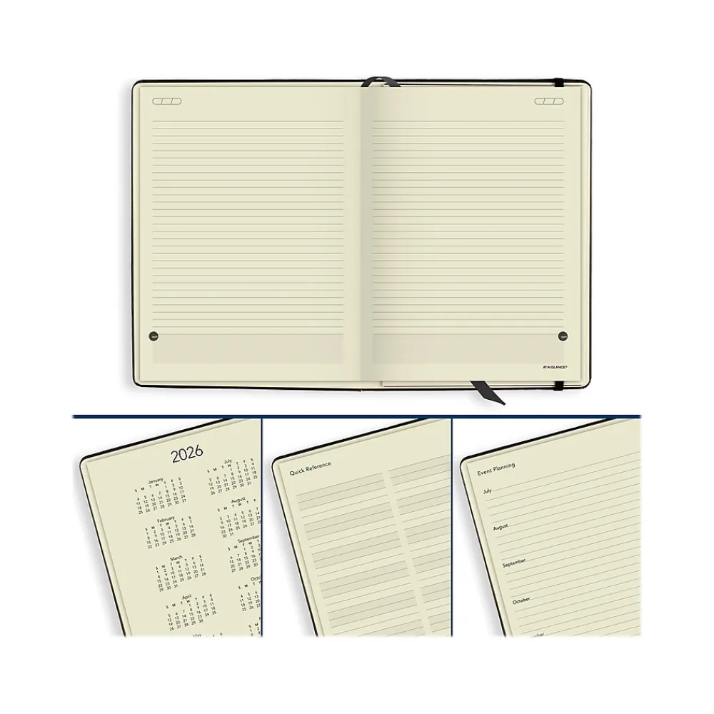 Academic Planners|AT-A-GLANCE 2024-2025 Plan. Write. Remember. 7.5" x 10" Academic Weekly & Monthly Appointment Book, Paperboard Cover, Black